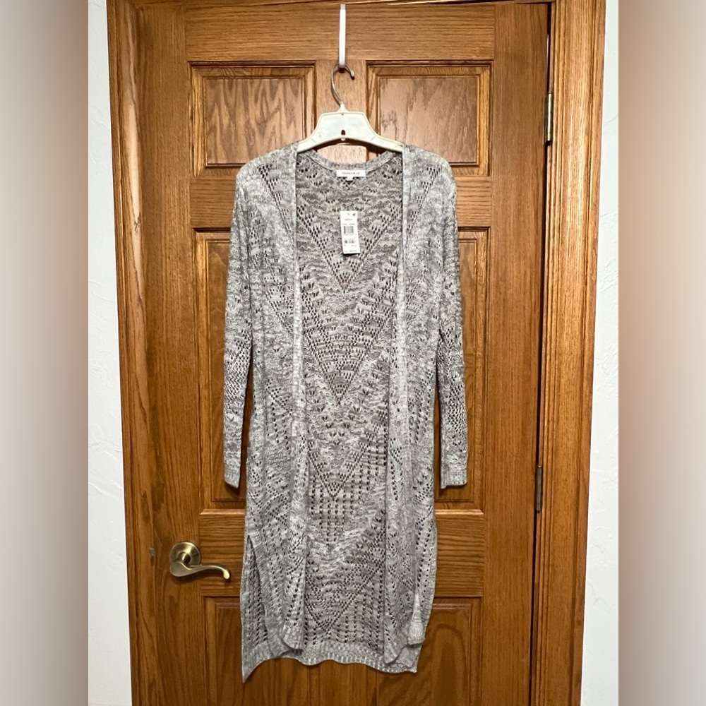 NWT Gray duster sweater